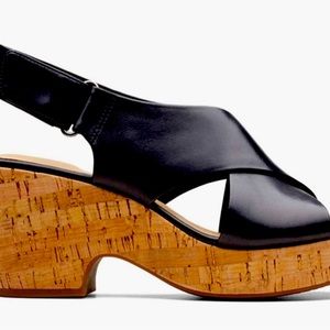 Clarks platform cork sandals
